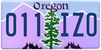 OR license plate 011IZO