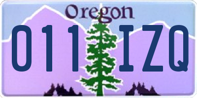 OR license plate 011IZQ