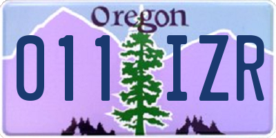 OR license plate 011IZR