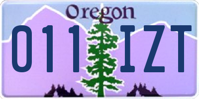 OR license plate 011IZT