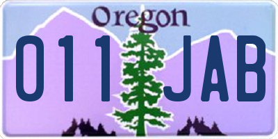 OR license plate 011JAB