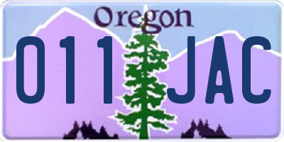 OR license plate 011JAC