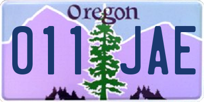 OR license plate 011JAE