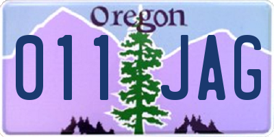 OR license plate 011JAG