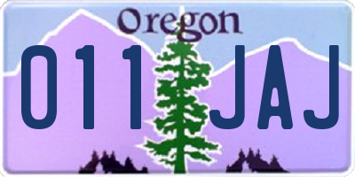 OR license plate 011JAJ