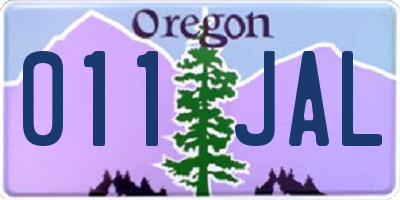 OR license plate 011JAL