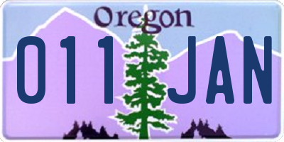 OR license plate 011JAN