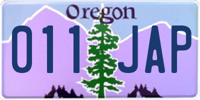 OR license plate 011JAP