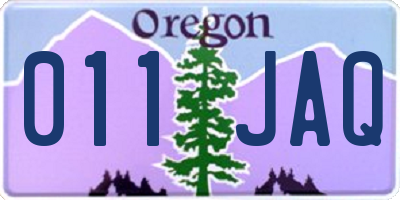 OR license plate 011JAQ