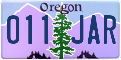 OR license plate 011JAR