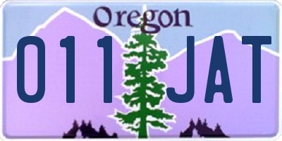 OR license plate 011JAT