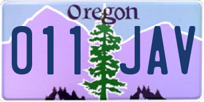 OR license plate 011JAV