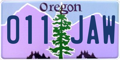 OR license plate 011JAW