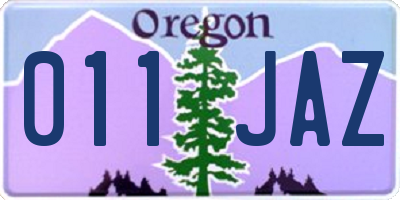 OR license plate 011JAZ