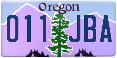 OR license plate 011JBA