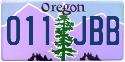 OR license plate 011JBB