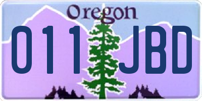 OR license plate 011JBD