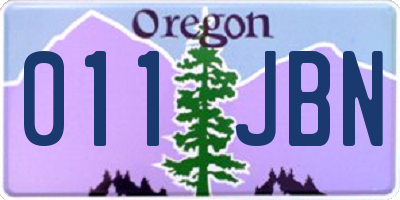 OR license plate 011JBN