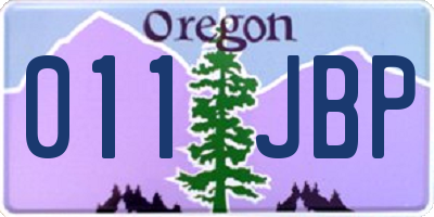 OR license plate 011JBP