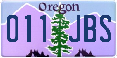 OR license plate 011JBS