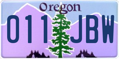 OR license plate 011JBW