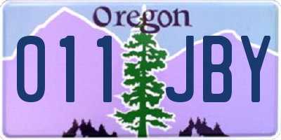OR license plate 011JBY