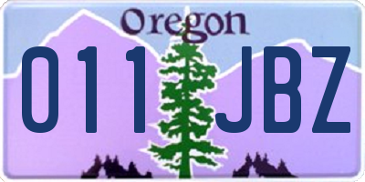 OR license plate 011JBZ