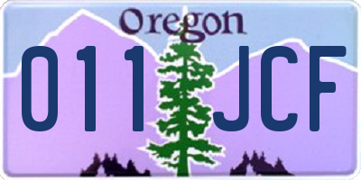 OR license plate 011JCF