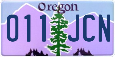 OR license plate 011JCN