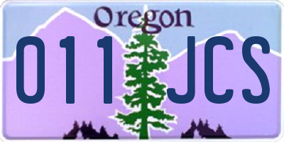 OR license plate 011JCS