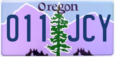 OR license plate 011JCY
