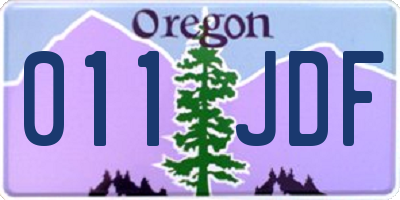 OR license plate 011JDF