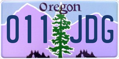 OR license plate 011JDG