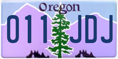 OR license plate 011JDJ