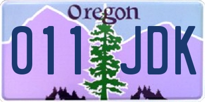OR license plate 011JDK