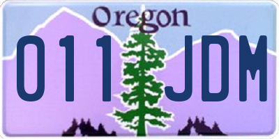 OR license plate 011JDM