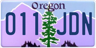 OR license plate 011JDN