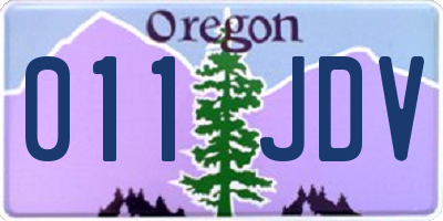 OR license plate 011JDV