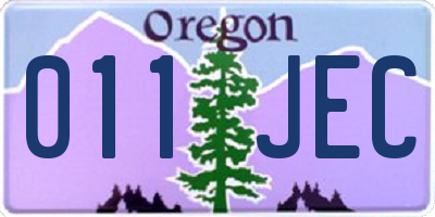 OR license plate 011JEC