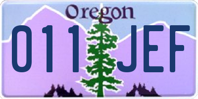 OR license plate 011JEF