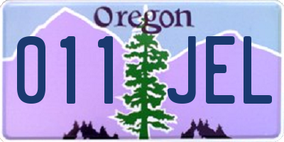 OR license plate 011JEL