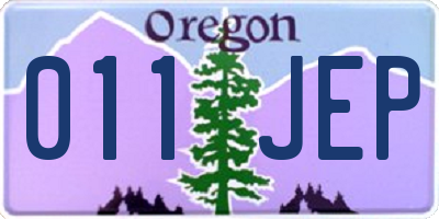 OR license plate 011JEP