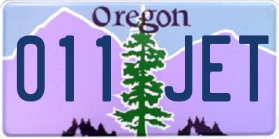 OR license plate 011JET