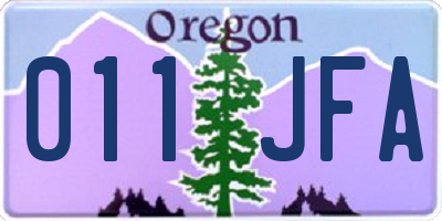 OR license plate 011JFA