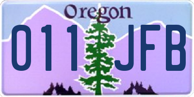 OR license plate 011JFB