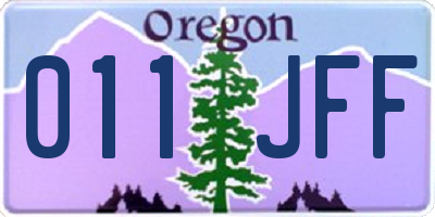 OR license plate 011JFF
