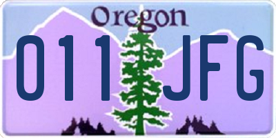 OR license plate 011JFG