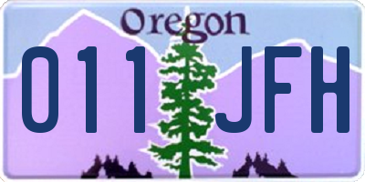 OR license plate 011JFH