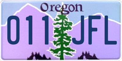OR license plate 011JFL