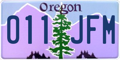 OR license plate 011JFM